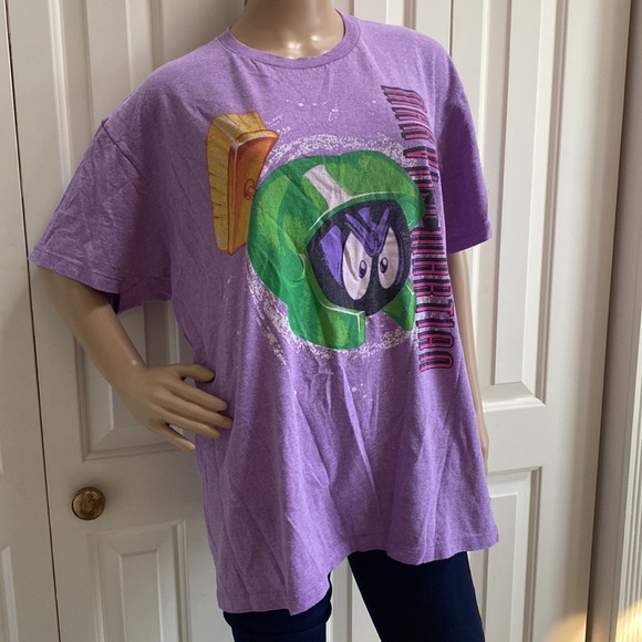 Marvin the Martian Womens XL Purple Tee Shirt. EUC. Unisex. Looney Toons. WB. - Picture 2 of 12